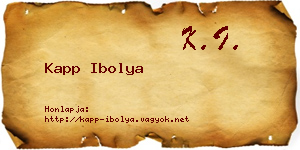 Kapp Ibolya névjegykártya